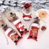 Christmas Wine Bottle Cover Decorations Santa Claus Snowman Tableware for Xmas New Year Home Decoration