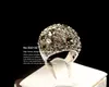 Vintage exagerado cristais cinzentos largamente coquetel anel kpop punk legal cor branca cor de ouro mulheres jóias