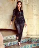 Kobiety Cekiny Silver Czerwony Zip Up High Wait Sashes Z Długim Rękawem Kombinezon Bodycon Sexy Klasyczny Playsuit S-3XL