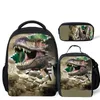 3 stks / set Dinosaur Afdrukken Kleuterschool Schooltas Toddler Rugzak Schooltassen Voor Kinderen Jongens Satchel Mochila Escolar X0529