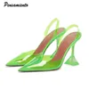 Big size 34-45 Transparent PVC Women Pumps Fashion Cup Heeled Slingbacks Summer Jelly Shoes Elegant High heels Party Prom Shoes K78