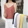 Summer Women Chic Top Chiffon Solid Multi Colors Beach Tank Sexy Basic Lady Bottoming V-Neck Vest 210428