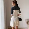 Höstskjorta Klänningar Korea Ladies Half Sleeve Pleat Mini Party Dress för Kvinnor Kläder 210602