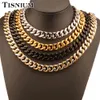 Tisnium Curb Cuban Link Chain Gothic Style Jewelry Men's Necklace Bracelet Twin Polishing StainlSteel Accessories Wholesale X0509