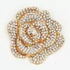 DHL FEDEX EXPRESS Whole Stunning Austria Crystals Big Gold Tone Rose Flower Brooch Wedding Bridal Bouquet Broach