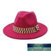 Fs mode bred rand fedora panama jazz hatt kvinnor män kände ull hattar cowboy lock elegant dam svart blå röd gul rosa1