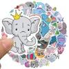 50 PCS Mixed Graffiti skateboard Stickers Cartoon animal elephant For Car Laptop Fridge Helmet Pad Bicycle Bike Motorcycle PS4 book Guitar Pvc Decal