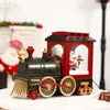 Juldekorationer Snow Globe Lantern, Santa Claus Retro LED upplyst glittrande tåg dekoration för festival present hem prydnad