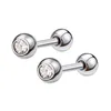 Brincos de esferas redondos de aço inoxidável para mulheres meninas 3mm barbell zircon brinco moda piercing jóias