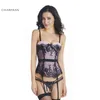 NXY set sexy Charmian vrouwen Valentijnsdag Bustier Sexy Taille Cincher Lace Mesh Push Up Uitgebeend Corsetto Lingerie 1130