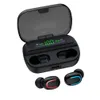 Wireless Earphones black touch control 2000 mah Battery Hands-free Calling IPX7 Waterproof Binaural headphones With Digital Display earbuds