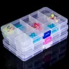 Plastic 15 Grids Storage Bags Compartment Adjustable Jewelry Necklace Earring Transparent Box Case Holder Organizer Boxes