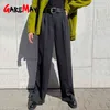Women's Wide Trousers Suits Autumn Vintage Office Wear Straight Pant Stacked Elegant Loose Casual Oversize Pants for Women 211216