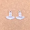 100 sztuk Antique Srebrny Bronze Plated Ballet Dress Tutu Ballerina Charms Wisiorek DIY Naszyjnik Bransoletka Bransoletka Ustalenia 17 * 17mm