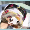 Aessories & Tools Productsretro Mesh Lace Cross Knotted Headbands For Women Girls Print Floral Wide Side Hairband Bezel Fashion Lady Hair Ae