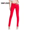 SIMPLISER女性ジーンズパンツスキニーレギンス女性ズボンプラスサイズ24色レディース基本鉛筆ブラックレッド210809