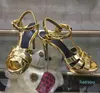 Брэндная обувь женские сандалии сандалии пряжки на каблуках на каблуках Gladiator Open Toe Stiletto Heel Sandals