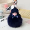 Simpatico portachiavi in peluche Portachiavi per bambola addormentata Peluche Kpop Accessori Pompon Portachiavi Giocattoli per ragazze Portachiavi Kawaii Ciondolo per borsa