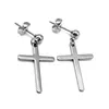 1pcs Fashion Femmes hommes Black Punk Cross Pendant Cartilage Drop Slever Brotte d'oreille Hipster Personnalités Street Rock Boucles d'oreilles Jewelry G220312