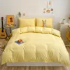 Bedding Sets White Cute Quilt Cover Pillowcase Solid Bed Flat Sheets Modern Duvet Twin Full Single King Bedclothes
