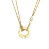 Kärleksdesigner halsband smycken charm cirkel guld hänge halsband alla hjärtans dag mode rostfritt stål smycken kvinnor klassiska3649406