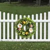 Decorative Flowers & Wreaths Easter Wreath Door Hanging Rattan Dan Pendant Sunflower Layout Scene Home Party Decoration Garden Garlands