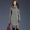 Female Turtleneck Thick Long Jumper Women Knitted Sweaters Casual Loose Slim Fit Winter Clothes Pullovers White Plus Size 210604