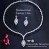 CWWZircons Shiny African Dubai Cubic Zirconia Bridal Wedding Necklace Luxury Jewelry Sets for Brides Dress Accessories T559 H1022