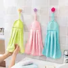 Hand Towel Water Absorbent Hanging Coral Velvet Baby Face Kids Bowl Washcloth Towels Kitchen Bathroom Cleaning Supplies WLL482