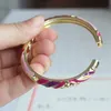 Colorful Enamel Filigree Women Floral Bangles Jewelry Chinese Cloisonne Hard Bracelets Fashion Jewellery Accessories Gift