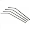 Metal Reusable Straw 304 Stainless Steel Straight Bent Drinking Straws with Cleaning Brush for Coffee Tea Fruit Juice