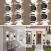 Açık duvar lambası mat siyah açık havada sundurma lambaları ev su geçirmez dış ışık avlu garaj için uygun