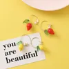 Boucles d'oreilles fruits doux pour femmes et filles, mode créative, Style coréen, étoile, citron, fraise, pendentif, cerceau, Huggie, printemps été