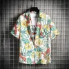 Moda Dot Mens Hawajski Koszule Beach Lato Krótki Rękaw Kwiatowy Drukuj Tropikalne Aloha Wakacje wakacyjne 210721