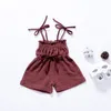 Kids Designer Clothes Girls Boys Solid Color Sling Romper Infant Toddler Suspender Jumpsuits Summer Baby Clothing7128475