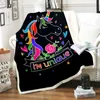 Rainbow Unicorn Clanta para sofá de cama de algodão quente Lã de lã de lã aconchegante Cobertoras de arremesso de cobertores Retângulo Peso263s