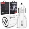 Dual USB-portar 2.4a Real kapacitet 2 portar Auto Power Adapter Billaddare för iPhone 5 6 7 8 x Samsung HTC Android Telefon GPS MP3