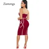 Ziamonga 2019 kvinnor bandage klänning sexig spaghetti strap mantel sexig klubb mode kväll fest kändis damer sommar klänningar y200623