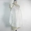 Yaz Artı Boyutu Bayan Üstleri Ve Bluzlar Gömlek Bir Soğuk Omuz Seksi Kolsuz Draped Katı Rahat Blusas Mujer De Moda 210527
