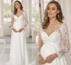 2024 Robe enceinte pour les robes de mariée en mousseline de soie en V V en V V