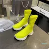 Ontwerper- vrouwen laarzen mode-kousen voor mannen vrouwen lente en herfst stretch gebreide casual boot zwart wit fluorescerende sneakers