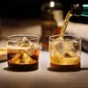 Whisky Glass Glass Drewniane Dolne Irlandzkie Wino Przezroczyste Szkło Kubek Dla Whisky Wine Vodka Bar Club Narzędzia Scotch Lover Unikalny prezent