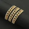 13mm Miami Cuban Link Chain Gold Sier Color Choker for Women Iced Out Crystal Rhinestone Necklace Hip Hop Jewlery