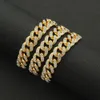 13mm Miami Küba Bağlantı Zinciri Altın Gümüş Renkli Gerişletme Kolyesi Kadınlar için Buzlu Kristal Rhinestone Kolye Hip Hop Jewlery8145992