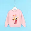 Höst Baby Girls Sweater Kids Knitwear Popcorn S för stickade pullover kläder 210429