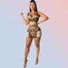 Printed Sexy Two Piece Set Women Summer Clothes Lace Strap Crop Top And Shorts 2 Club Outfits For Clubwear 2021 Women's Tracksuits