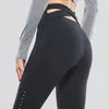 Abiti da yoga 2022 Plus Gym Pantaloni autunno inverno da donna Leggings elasticizzati neri a vita alta