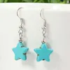 women's Five-angle star Tibetan silver turquoise Dangle Chandelier earrings DYMTQE064 fashion gift national style women DIY earring