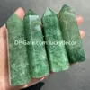Polished Green Strawberry Quartz Crystal Obelisk Wand Point Crafts Chakra Healing Gemstone Towers Hand Carved Natural Stone Collectibles Home Decoration 7-9cm