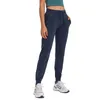 L-31 Damen Outdoor-Jogginghose, Fitness-Yoga-Hose, schlanke, dünne Jogginghose mit Taschen vorne, lässige Trainingshose, lockere, gerade, atmungsaktive Hose